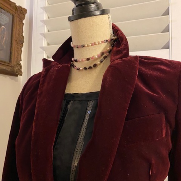 JACKET--- Burgundy velvet REFORMATION - Picture 3 of 4